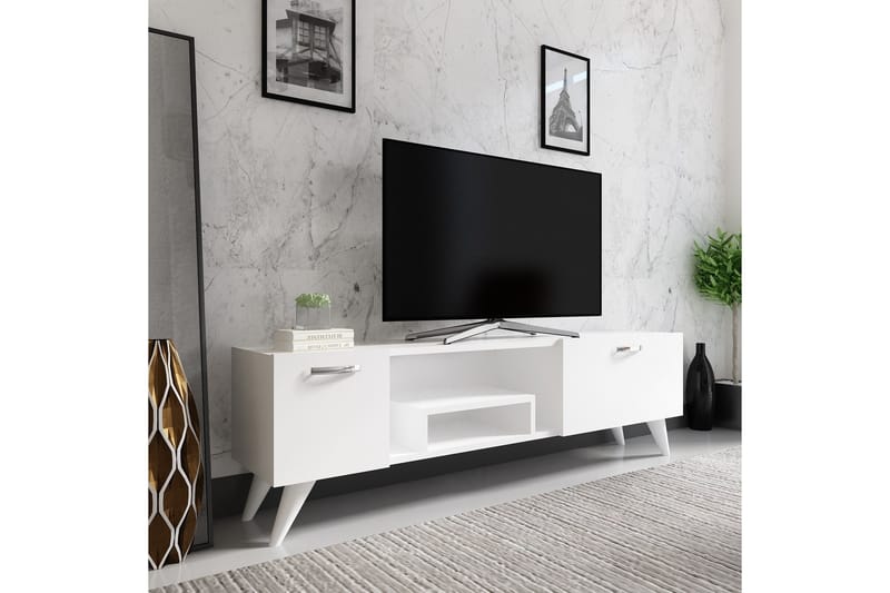 Irma TV-benk 150x29,6 cm Hvit - Hanah Home - Møbler - TV borde & mediemøbler - TV-borde