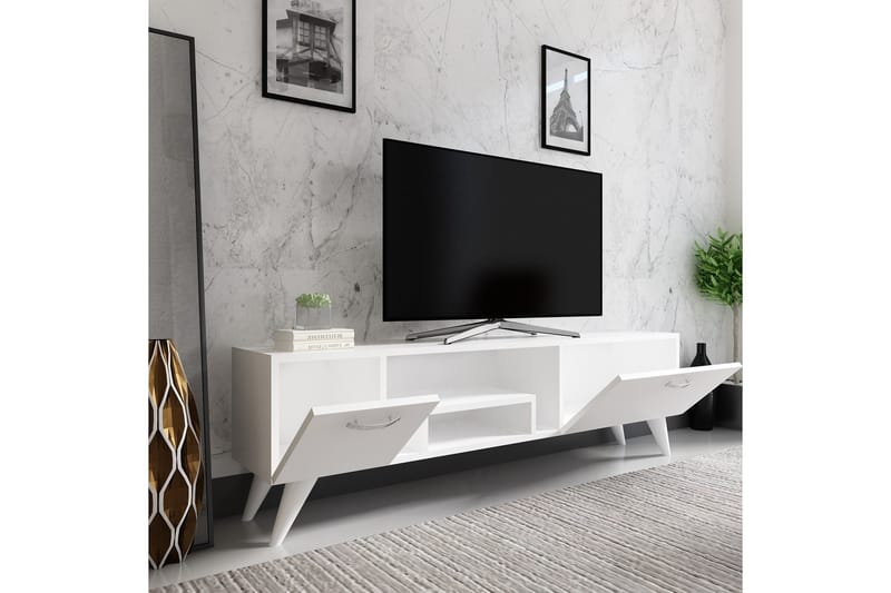 Irma TV-benk 150x29,6 cm Hvit - Hanah Home - Møbler - TV borde & mediemøbler - TV-borde