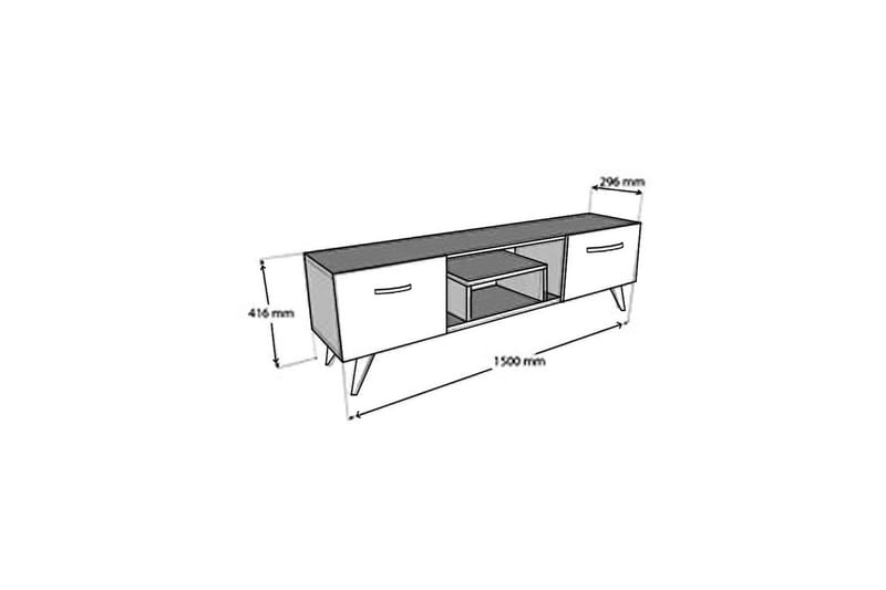 Irma TV-benk 150x29,6 cm Hvit - Hanah Home - Møbler - TV borde & mediemøbler - TV-borde