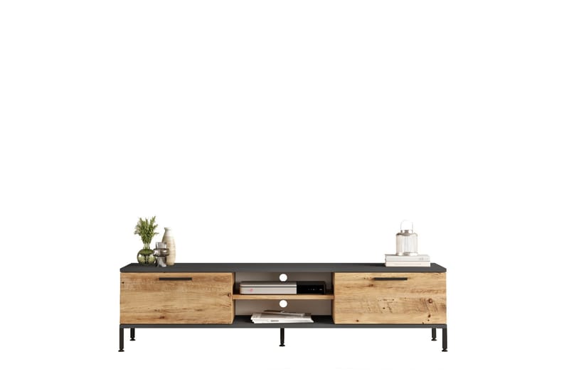 Jahida Tv-møbelsæt 160x35 cm Mørk Blå/Sort - Hanah Home - Møbler - TV borde & mediemøbler - Tv-møbelsæt