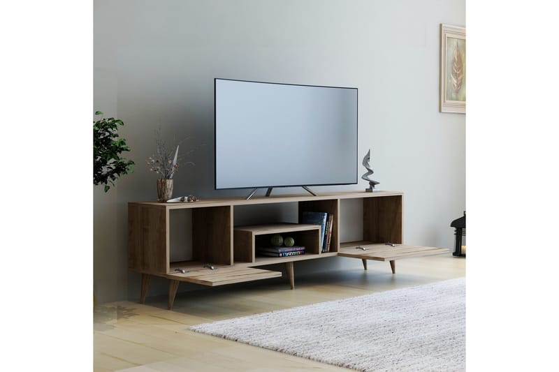 Irma Tv-bænk 150x29,6 cm Brun - Hanah Home - Møbler - TV borde & mediemøbler - TV-borde