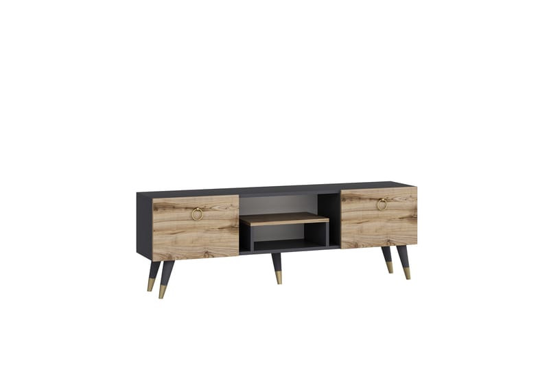 Irma Tv-bord 150x29,6 cm Brun/Sort - Hanah Home - Møbler - TV borde & mediemøbler - TV-borde