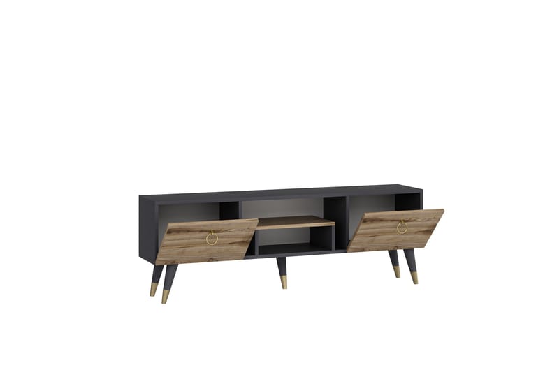 Irma Tv-bord 150x29,6 cm Brun/Sort - Hanah Home - Møbler - TV borde & mediemøbler - TV-borde