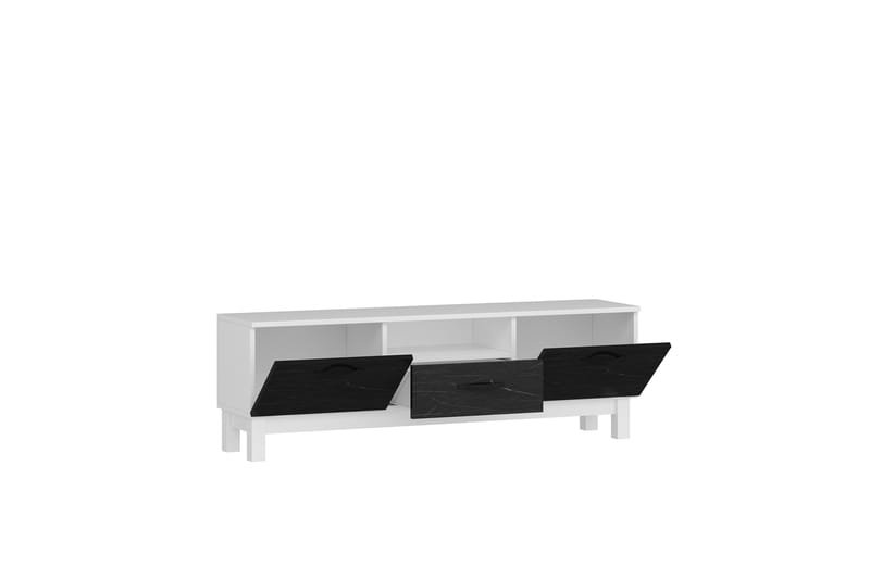 Suzi Tv-bord 150x35,3 cm Hvid/Sort - Hanah Home - Møbler - TV borde & mediemøbler - TV-borde