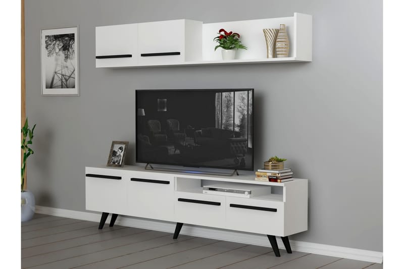 Mono Tv-møbelsæt 180x22 cm Hvid - Hanah Home - Møbler - TV borde & mediemøbler - Tv-møbelsæt