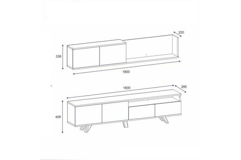 Mono Tv-møbelsæt 180x22 cm Hvid - Hanah Home - Møbler - TV borde & mediemøbler - Tv-møbelsæt