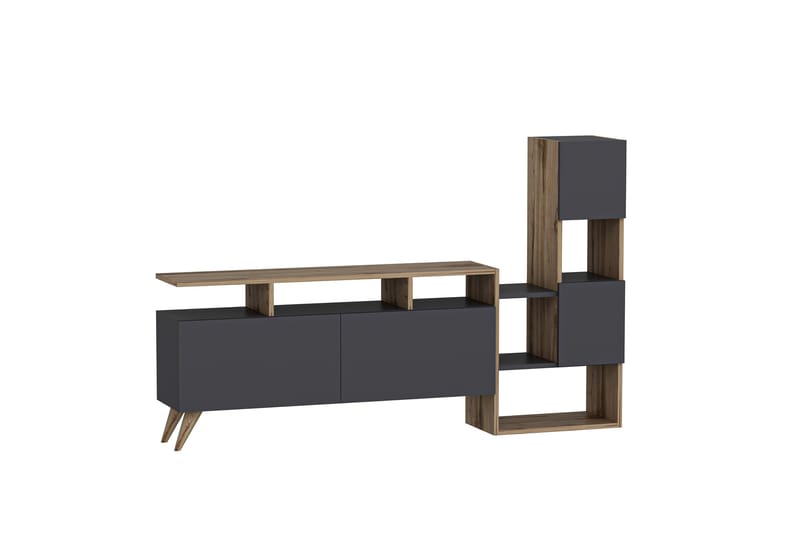 Showsley Tv-møbelsæt 55,4x31,6 cm Brun/Sort - Hanah Home - Møbler - TV borde & mediemøbler - Tv-møbelsæt