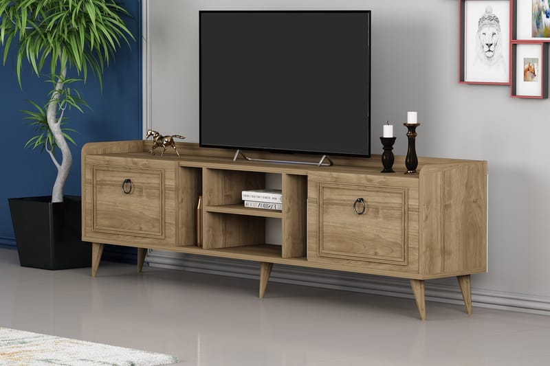 Rudy Tv-bænk 180x35 cm Brun - Hanah Home - Møbler - TV borde & mediemøbler - TV-borde