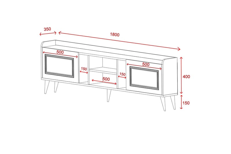 Rudy Tv-bænk 180x35 cm Brun - Hanah Home - Møbler - TV borde & mediemøbler - TV-borde