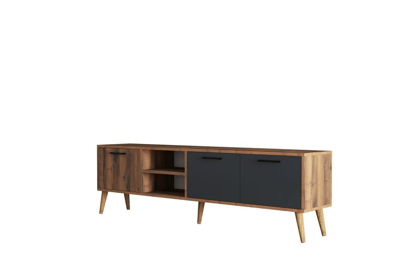 Essexa Tv-bord 180x35 cm Brun/Sort - Hanah Home - Møbler - TV borde & mediemøbler - TV-borde