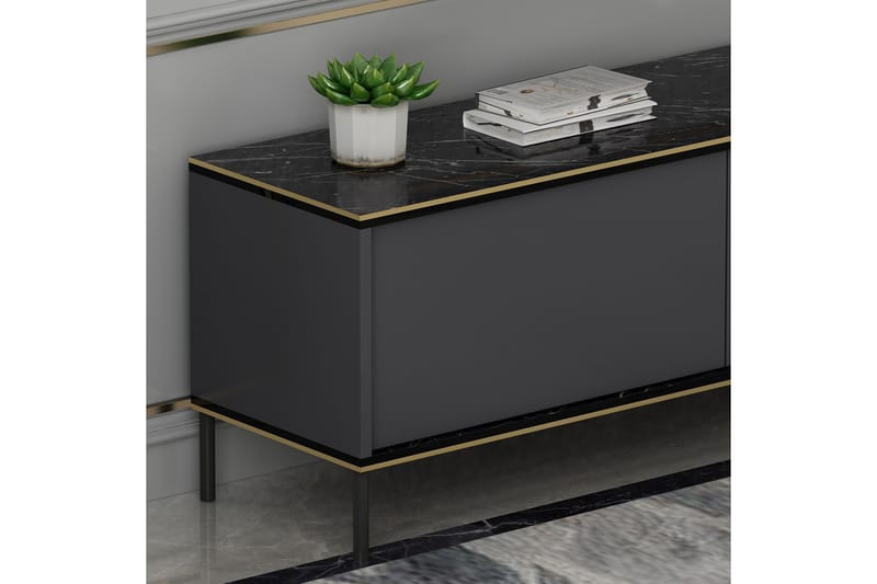 Imaj Tv-bænk 180x35 cm Sort - Hanah Home - Møbler - TV borde & mediemøbler - TV-borde