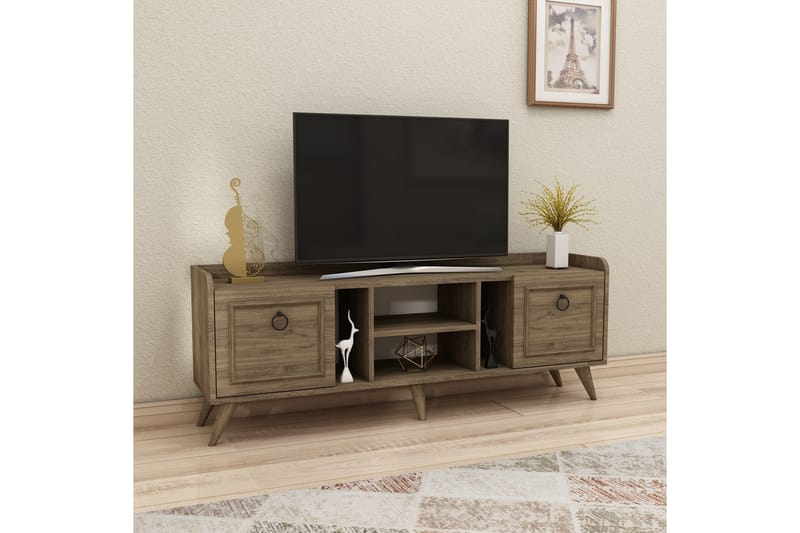 Irubhi Tv-møbelsæt 150x35 cm Brun - Hanah Home - Møbler - TV borde & mediemøbler - Tv-møbelsæt