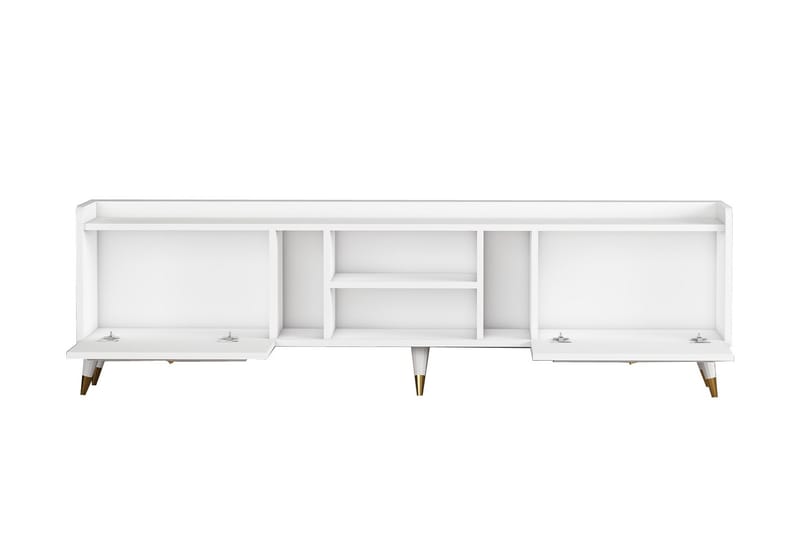 Rudy Tv-bænk 180x35 cm Hvid/Guld - Hanah Home - Møbler - TV borde & mediemøbler - TV-borde