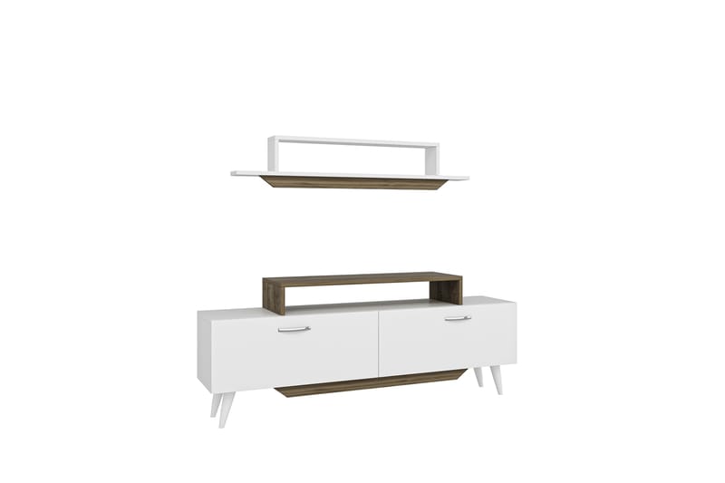 Fabrony Tv-møbelsæt 120x14,5 cm Hvid/Brun - Hanah Home - Møbler - TV borde & mediemøbler - Tv-møbelsæt