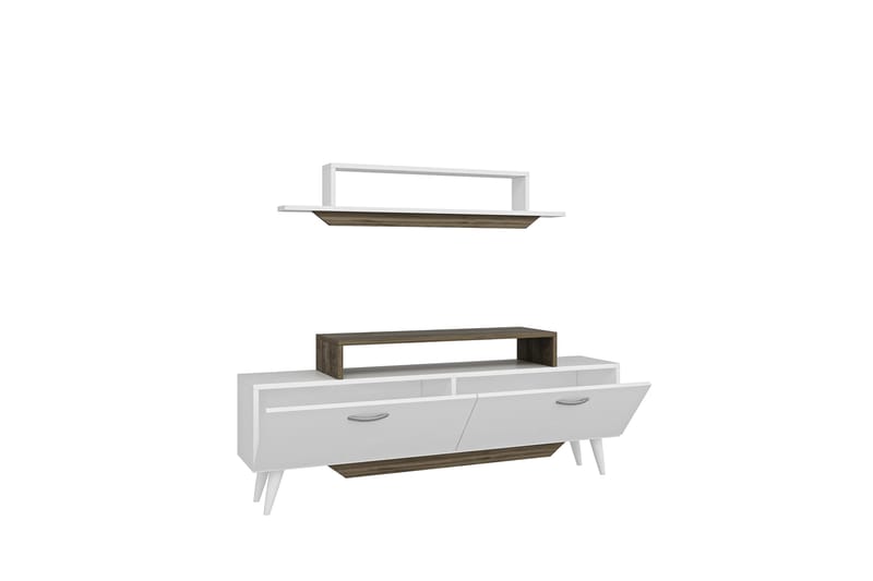 Fabrony Tv-møbelsæt 120x14,5 cm Hvid/Brun - Hanah Home - Møbler - TV borde & mediemøbler - Tv-møbelsæt