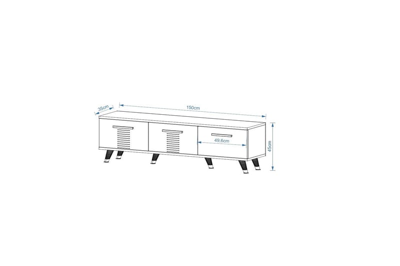 Asimo Tv-bænk 150x35 cm Brun - Hanah Home - Møbler - TV borde & mediemøbler - TV-borde