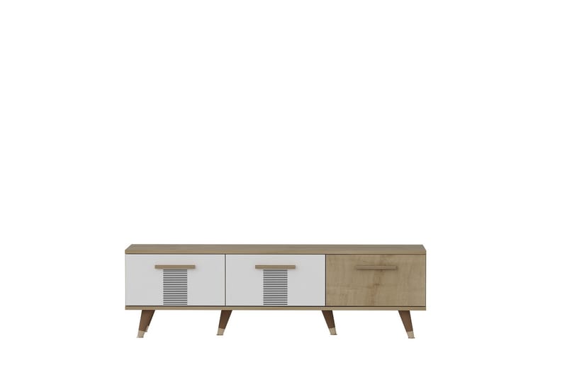 Asimo Tv-bænk 150x35 cm Brun/Hvid - Hanah Home - Møbler - TV borde & mediemøbler - TV-borde