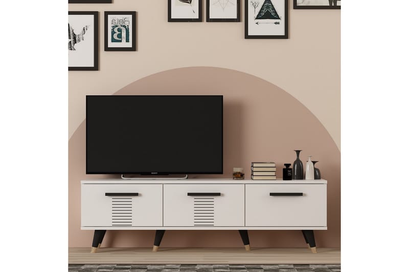 Asimo Tv-bord 150x35 cm Hvid - Hanah Home - Møbler - TV borde & mediemøbler - TV-borde