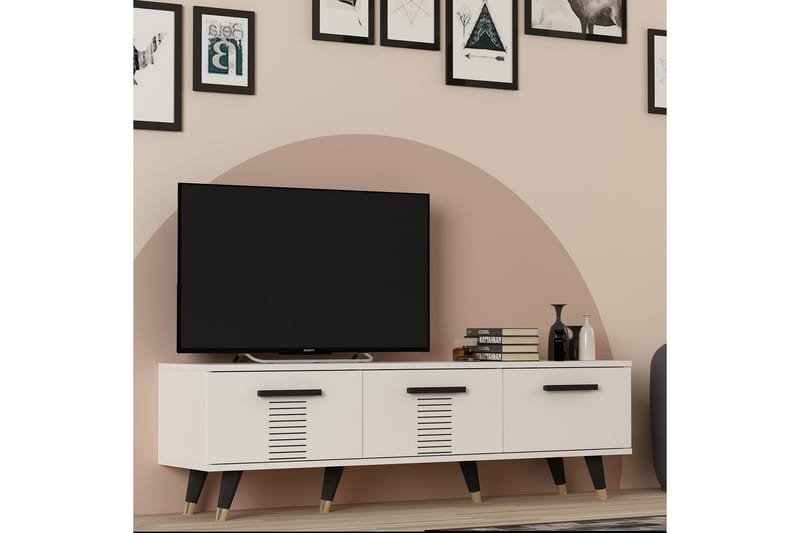 Asimo Tv-bord 150x35 cm Hvid - Hanah Home - Møbler - TV borde & mediemøbler - TV-borde