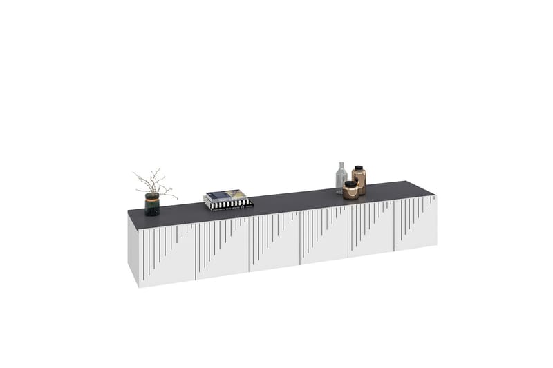 Artemis Tv-bænk 180x37 cm Hvid/Sort - Hanah Home - Møbler - TV borde & mediemøbler - TV-borde
