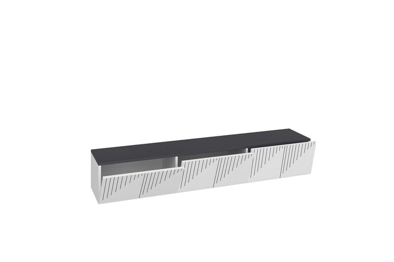 Artemis Tv-bænk 180x37 cm Hvid/Sort - Hanah Home - Møbler - TV borde & mediemøbler - TV-borde