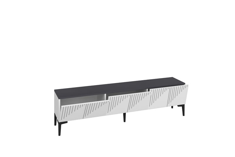 Artemis Tv-bænk 180x37 cm Hvid/Sort - Hanah Home - Møbler - TV borde & mediemøbler - TV-borde