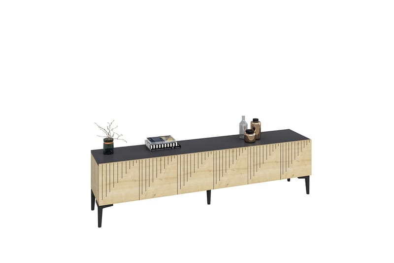Artemis Tv-bord 180x37 cm Brun/Sort - Hanah Home - Møbler - TV borde & mediemøbler - TV-borde