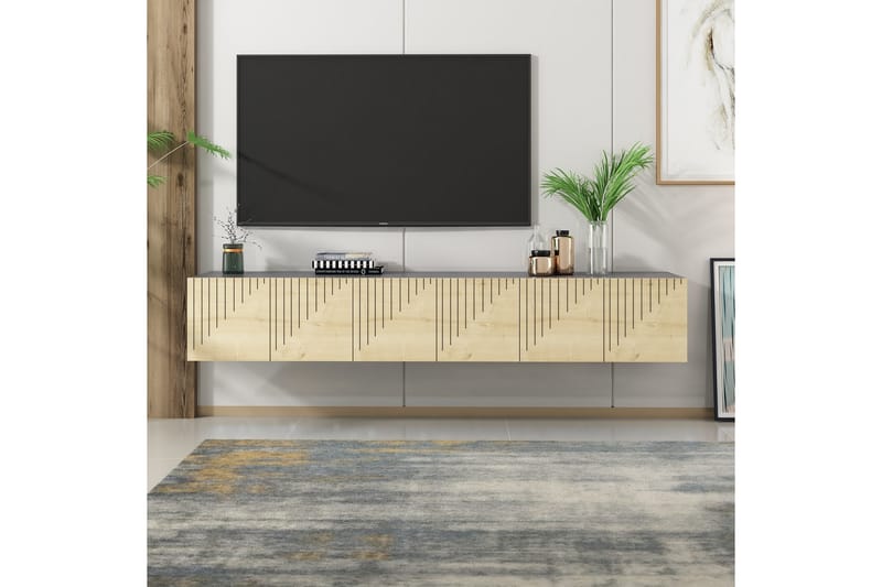 Artemis Tv-bord 180x37 cm Brun/Sort - Hanah Home - Møbler - TV borde & mediemøbler - TV-borde