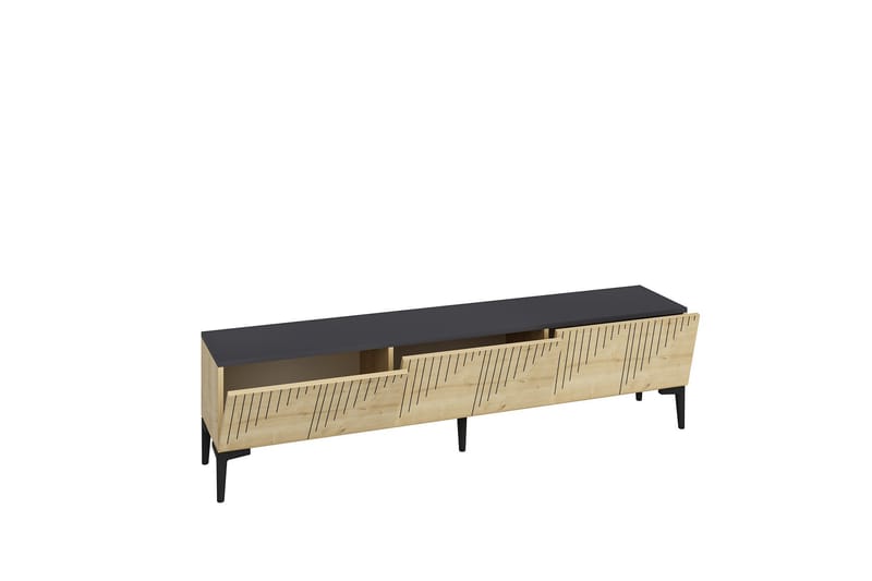 Artemis Tv-bord 180x37 cm Brun/Sort - Hanah Home - Møbler - TV borde & mediemøbler - TV-borde
