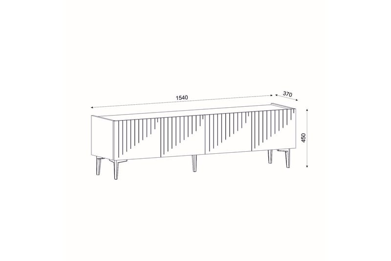 Draw Tv-bænk 154x37 cm Hvid/Sort - Hanah Home - Møbler - TV borde & mediemøbler - TV-borde