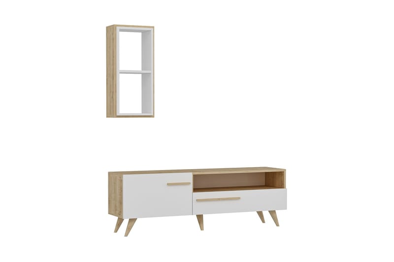 Zera Tv-møbelsæt 150x35 cm Brun/Hvid - Hanah Home - Møbler - TV borde & mediemøbler - Tv-møbelsæt