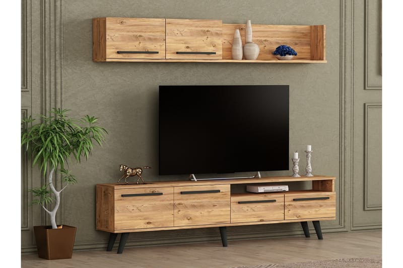 Mono Tv-møbelsæt 180x22 cm Mørk Blå - Hanah Home - Møbler - TV borde & mediemøbler - Tv-møbelsæt