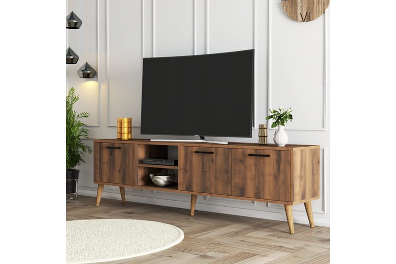 Essexa Tv-bord 180x35 cm Brun - Hanah Home - Møbler - TV borde & mediemøbler - TV-borde