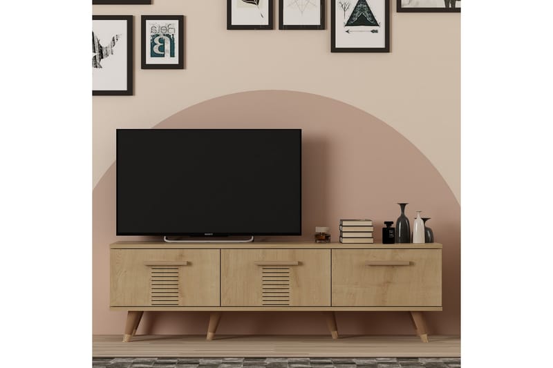 Asimo Tv-bænk 150x35 cm Brun - Hanah Home - Møbler - TV borde & mediemøbler - TV-borde