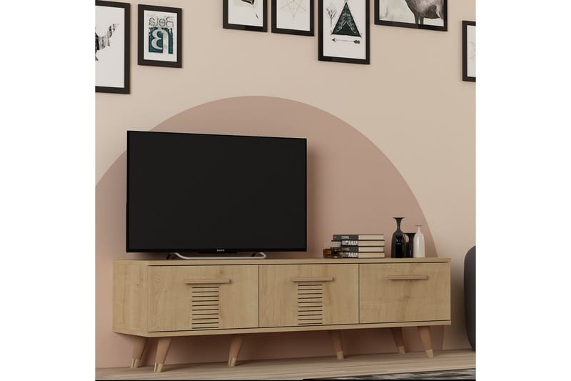 Asimo Tv-bænk 150x35 cm Brun - Hanah Home - Møbler - TV borde & mediemøbler - TV-borde