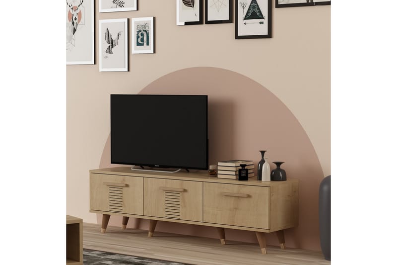 Asimo Tv-bænk 150x35 cm Brun - Hanah Home - Møbler - TV borde & mediemøbler - TV-borde