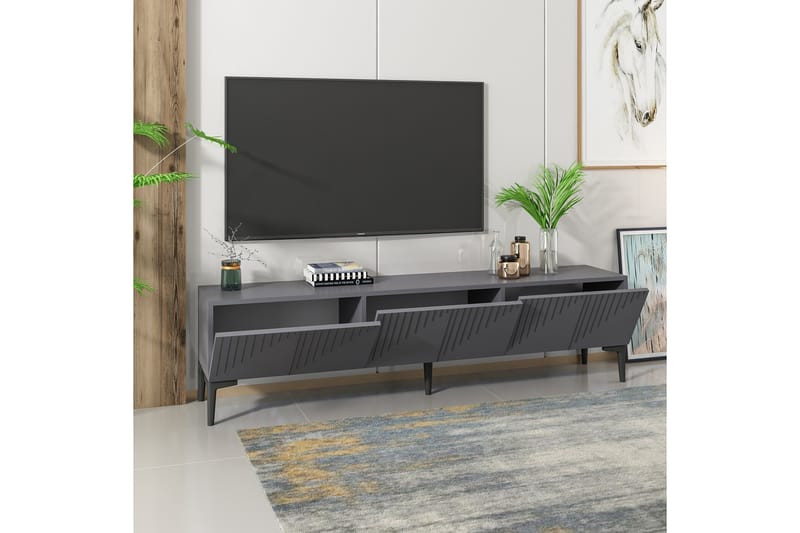 Artemis Tv-bænk 180x37 cm Sort - Hanah Home - Møbler - TV borde & mediemøbler - TV-borde