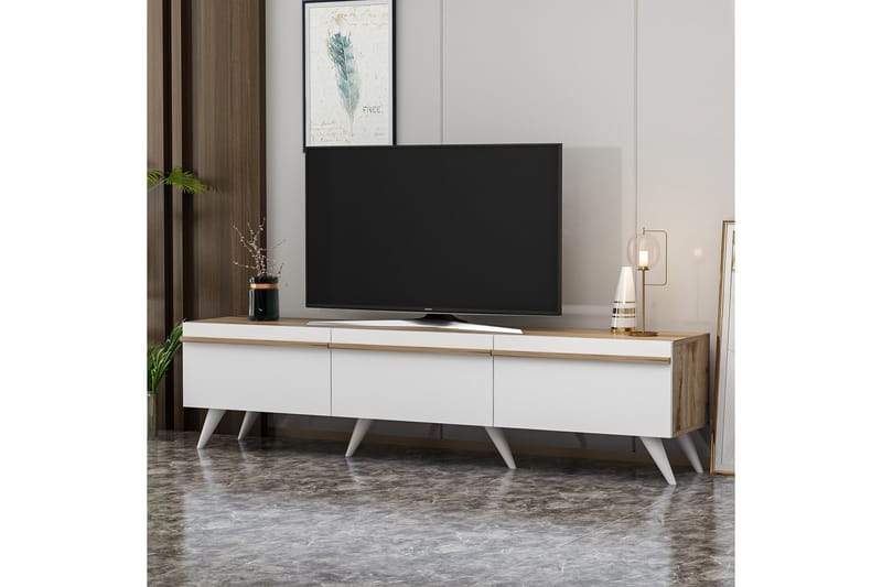 Valentina Tv-bænk 180x35 cm Hvid - Hanah Home - Møbler - TV borde & mediemøbler - TV-borde