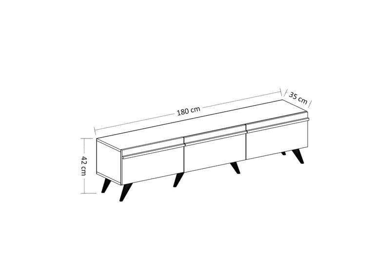 Valentina Tv-bænk 180x35 cm Hvid - Hanah Home - Møbler - TV borde & mediemøbler - TV-borde