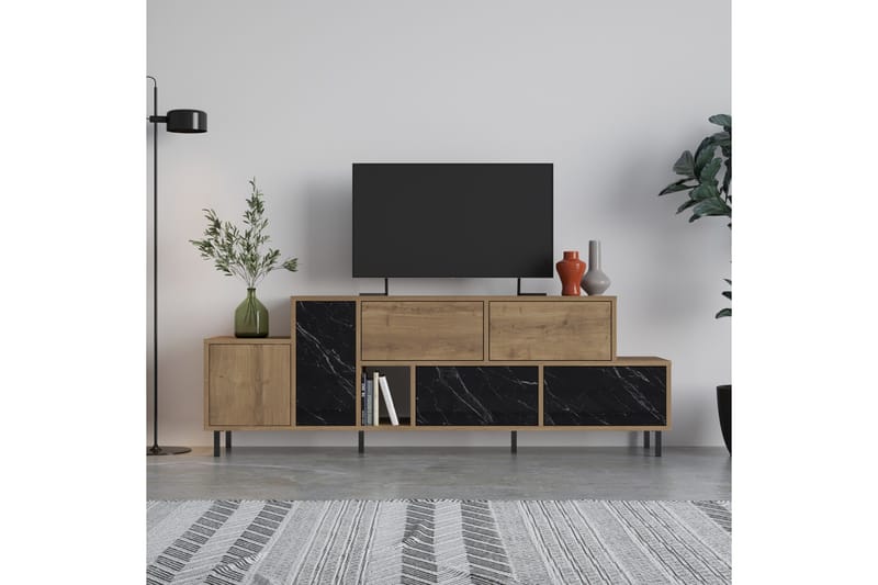 Hermes Tv-möbelset 171,2x35,6 cm Beige Brown/Black - Møbler - TV borde & mediemøbler - TV-borde