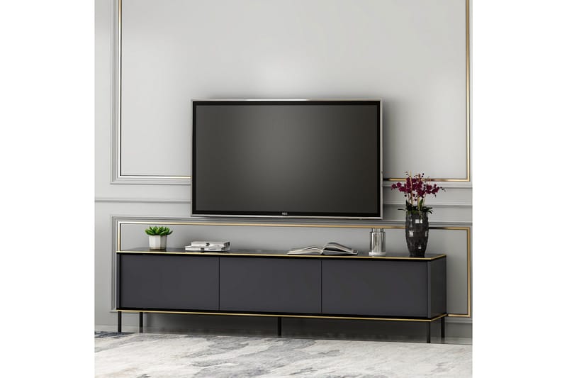 Imaj Tv-bænk 180x35 cm Sort - Hanah Home - Møbler - TV borde & mediemøbler - TV-borde