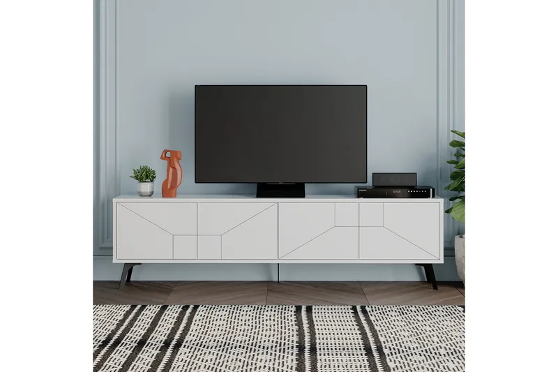 Dune Tv-bord 180x29,6 cm Hvid - Hanah Home - Møbler - TV borde & mediemøbler - TV-borde