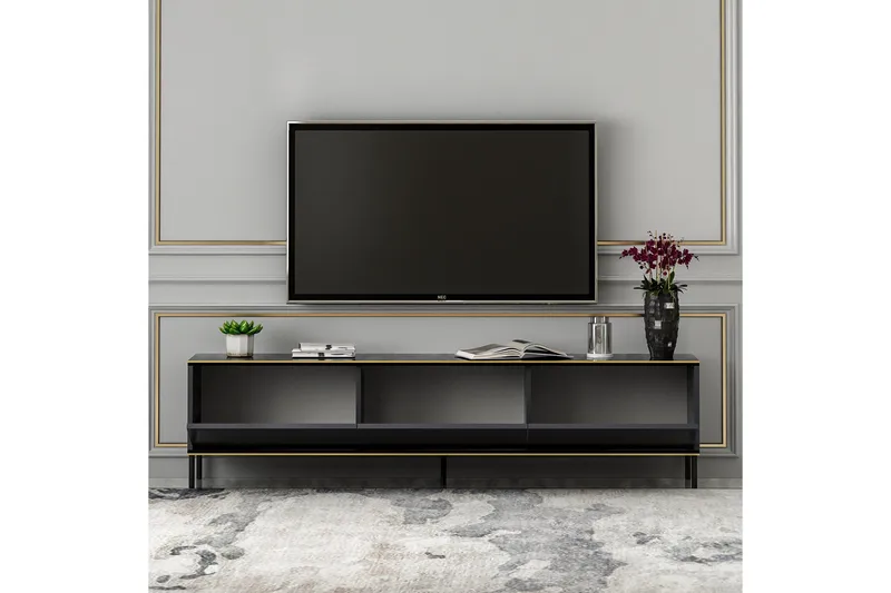 Imaj Tv-bænk 180x35 cm Sort - Hanah Home - Møbler - TV borde & mediemøbler - TV-borde