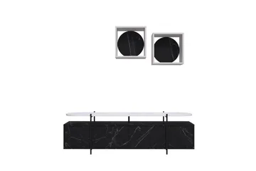 Hanley Tv-möbelset 160x35,6 cm Black/White - Møbler - TV borde & mediemøbler - Tv-møbelsæt