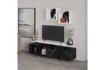 Hanley Tv-möbelset 160x35,6 cm Black/White - Møbler - TV borde & mediemøbler - Tv-møbelsæt