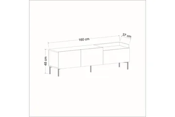 Mijara Tv-bænk 160x37 cm Sort - Hanah Home - Møbler - TV borde & mediemøbler - TV-borde