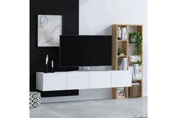 Pana Tv-møbelsæt 182x32 cm Hvid/Brun - Hanah Home - Møbler - TV borde & mediemøbler - Tv-møbelsæt