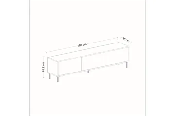 Imaj Tv-bænk 180x35 cm Sort - Hanah Home - Møbler - TV borde & mediemøbler - TV-borde