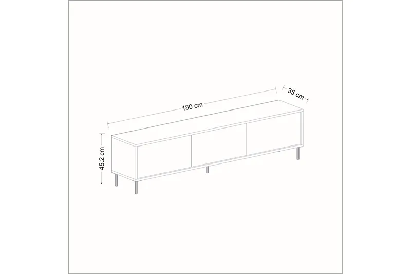 Imaj Tv-bænk 180x35 cm Sort - Hanah Home - Møbler - TV borde & mediemøbler - TV-borde