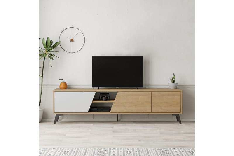 Fiona Tv-bord 180x35,6 cm Brun/Hvid - Hanah Home - Møbler - TV borde & mediemøbler - TV-borde